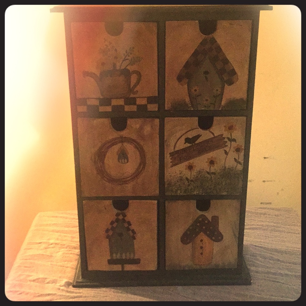 Vintage Hand-Painted Decorative Bird Box